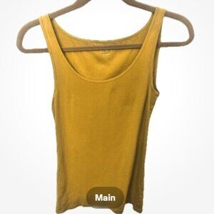 Loft Women's Medium Scoopneck Tank Gold/Yellow 100% Cotton